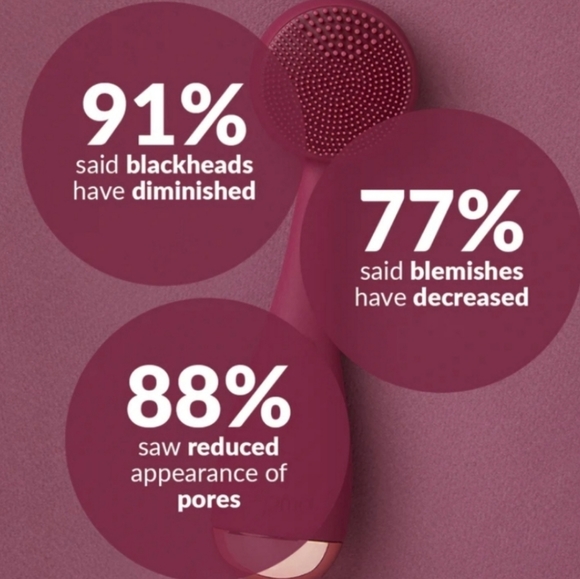 2/$100! PMD CLEAN SMART SONIC FACIAL CLEANSING BRUSH DEVICE SILICONE in BLUSH - Picture 7 of 11